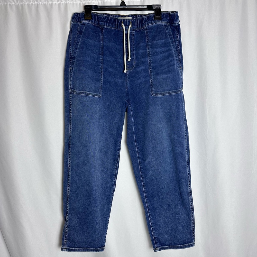 Madewell Pull-On Relaxed Jeans Drawstring Waistband High Waisted Large Hi Rise - Picture 2 of 12